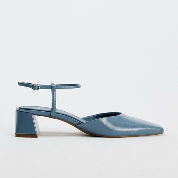 Zara Women's Elegant Blue Square-Toe Heels - Picture 4 of 4